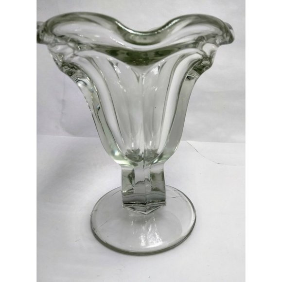 Sundae Ice Cream Dish Bowl Vintage Heavy Soda Fountain Train Mint Railroad - Picture 2 of 6